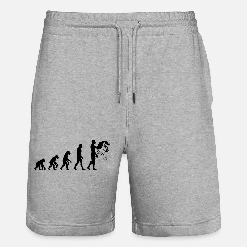 EVOLUTION HOBBYHORSING! STECKENPFERD LIEBE - Stanley/Stella Unisex Bio Joggingshorts Trainer  - Grau meliert