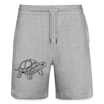 Turtle Turtles - Stanley/Stella Trainer Unisex Organic Jogging Shorts - heather grey - Front - Nik (191cm) & Marisol (170cm)