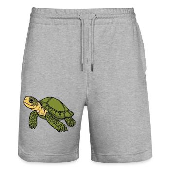 Turtle Turtles - Stanley/Stella Trainer Unisex Organic Jogging Shorts - heather grey - Front - Nik (191cm) & Marisol (170cm)