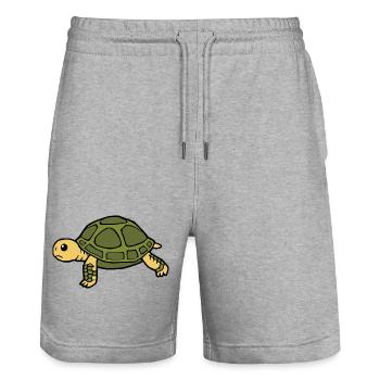 Turtle Turtles - Stanley/Stella Trainer Unisex Organic Jogging Shorts - heather grey - Front - Nik (191cm) & Marisol (170cm)