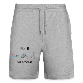Cooler Onkel - Stanley/Stella Unisex Bio Joggingshorts Trainer  - Grau meliert - Vorne - Nik (191cm) & Marisol (170cm)