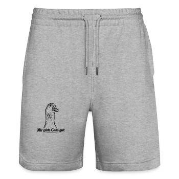 Gans - Stanley/Stella Unisex Bio Joggingshorts Trainer  - Grau meliert - Vorne - Nik (191cm) & Marisol (170cm)