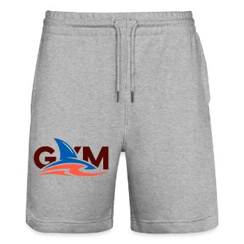 Wave Crest Gym-Logo - Stanley/Stella Unisex Bio Joggingshorts Trainer  - Grau meliert - Vorne - Nik (191cm) & Marisol (170cm)