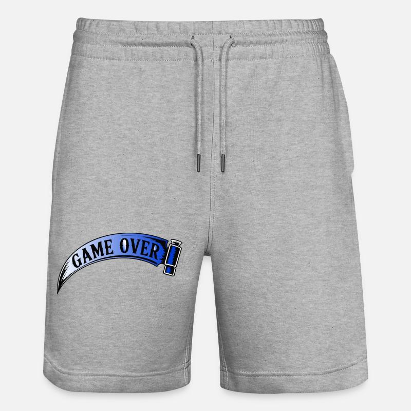 Game Over Retro Arcade Banner - Stanley/Stella Unisex Bio Joggingshorts Trainer  - Grau meliert