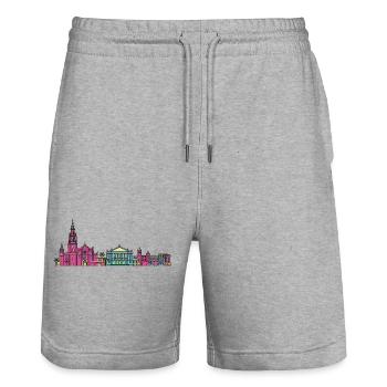 Murcia City Skyline Cathedral Moderne Linienkunst - Stanley/Stella Unisex Bio Joggingshorts Trainer  - Grau meliert - Vorne - Nik (191cm) & Marisol (170cm)