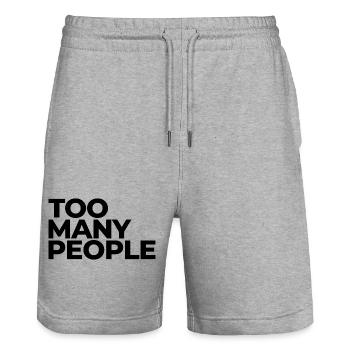 Too many people – Introvert mood - Stanley/Stella Unisex Bio Joggingshorts Trainer  - Grau meliert - Vorne - Nik (191cm) & Marisol (170cm)