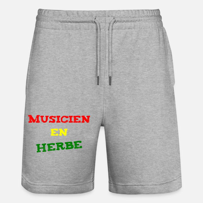 MUSICIEN EN HERBE ! (reggae, ska, dub) - Short de jogging bio TRAINER Stanley/Stella unisexe - gris chiné