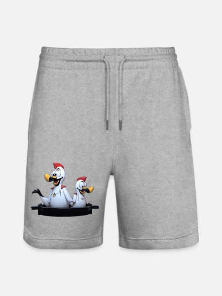 Möwenduo auf Bootssteg - Stanley/Stella Unisex Bio Joggingshorts Trainer  - Grau meliert