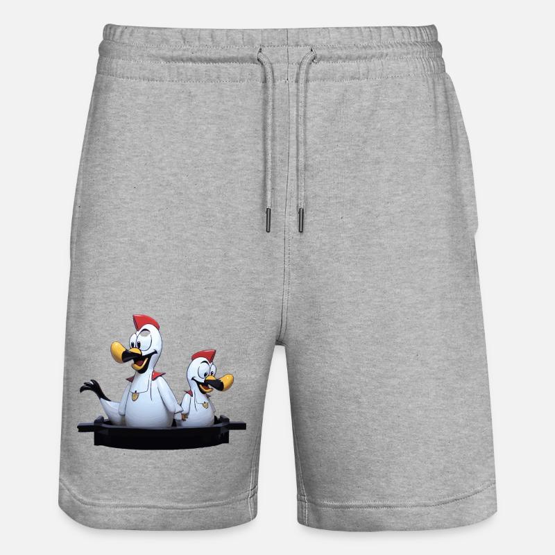 Möwenduo auf Bootssteg - Stanley/Stella Unisex Bio Joggingshorts Trainer  - Grau meliert