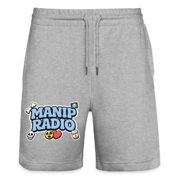 Manip Radio Humor Symbole und Logos Radiologie - Stanley/Stella Unisex Bio Joggingshorts Trainer  - Grau meliert - Vorne - Nik (191cm) & Marisol (170cm)