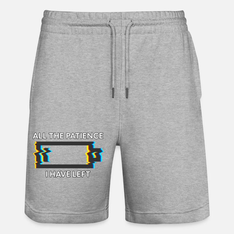 Ma patience restante - Blague - Batterie faible - Short de jogging bio TRAINER Stanley/Stella unisexe - gris chiné