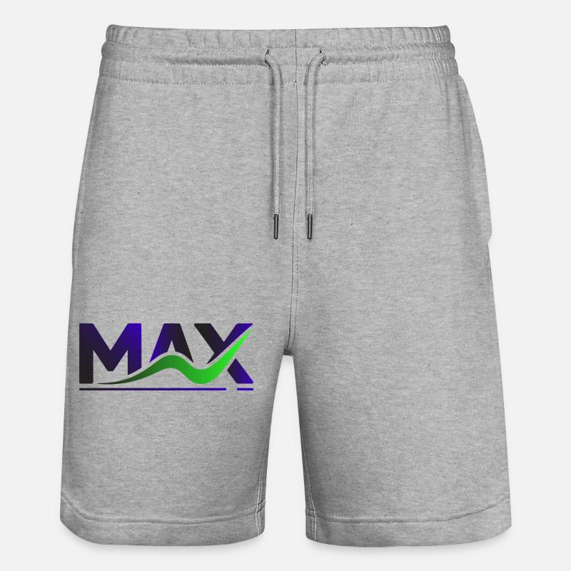MAX Wave Gradient Logo Tee - Stanley/Stella Trainer Unisex Organic Jogging Shorts - heather grey