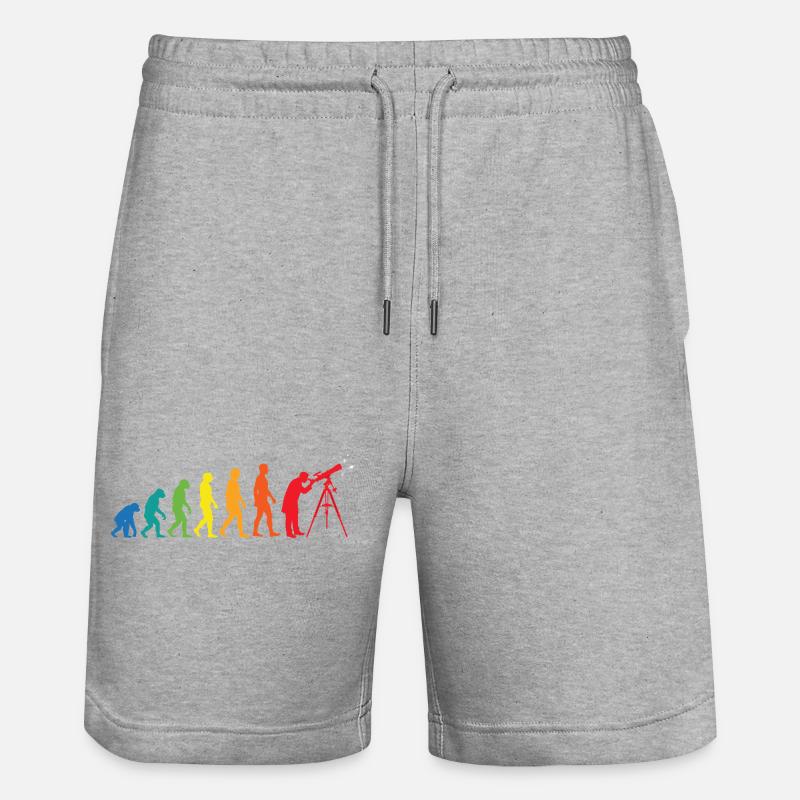 Evolution Astronomie – Weltraum Teleskop Design - Stanley/Stella Unisex Bio Joggingshorts Trainer  - Grau meliert