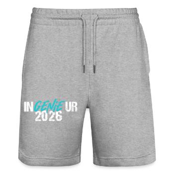 Ingenieur Genie Ingenieurabschluss Sponsion 2026 - Stanley/Stella Unisex Bio Joggingshorts Trainer  - Grau meliert - Vorne - Nik (191cm) & Marisol (170cm)