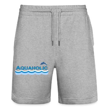 AQUAHOLIC - Short de jogging bio TRAINER Stanley/Stella unisexe - gris chiné - Devant - Nik (191cm) & Marisol (170cm)