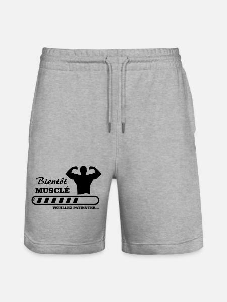 bientôt musclé  - Short de jogging bio TRAINER Stanley/Stella unisexe - gris chiné