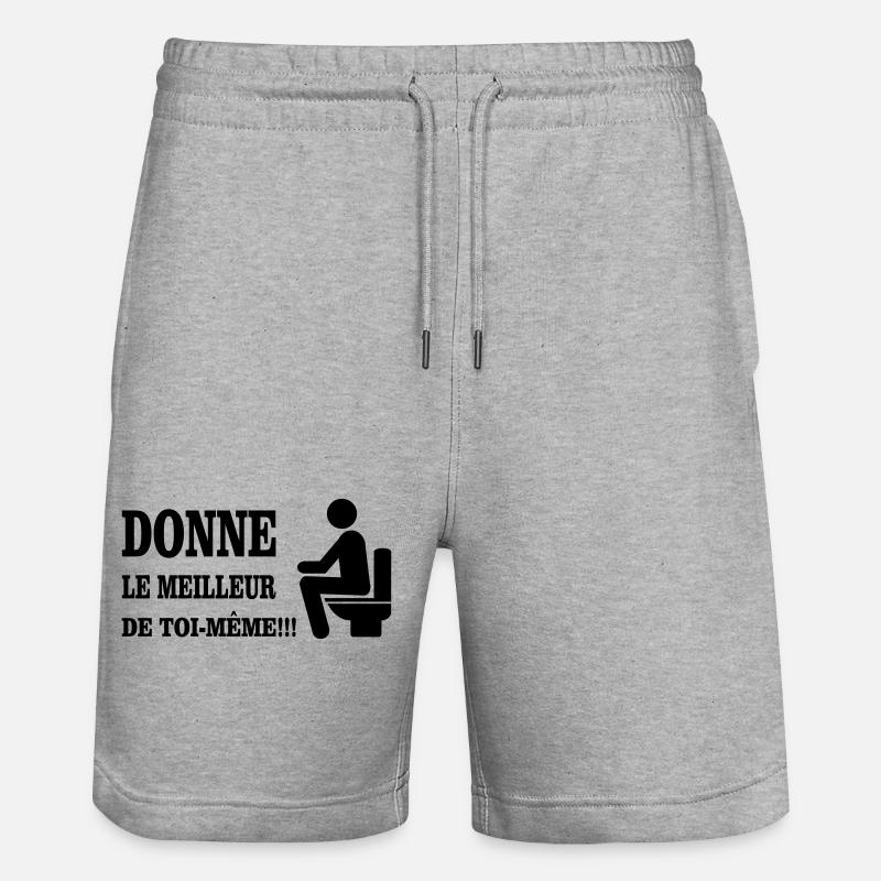 Donne Le Meilleur De Toi MEME - Short de jogging bio TRAINER Stanley/Stella unisexe - gris chiné