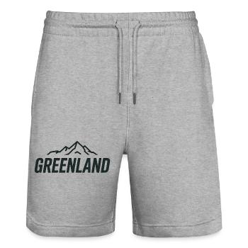 Insigne du Groenland - Groenland / Grønland - Short de jogging bio TRAINER Stanley/Stella unisexe - gris chiné - Devant - Nik (191cm) & Marisol (170cm)