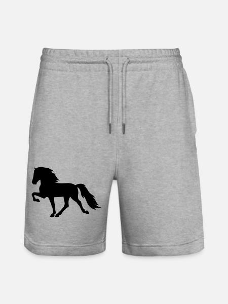 Tölter Islandpferd - Stanley/Stella Unisex Bio Joggingshorts Trainer  - Grau meliert