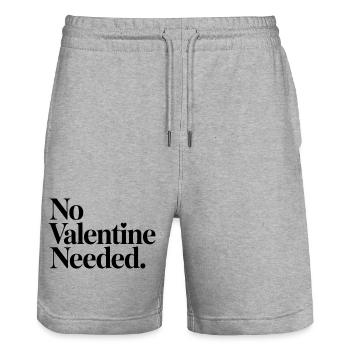 Chemise sans besoin de la Saint-Valentin – Drôle anti-Valentin - Short de jogging bio TRAINER Stanley/Stella unisexe - gris chiné - Devant - Nik (191cm) & Marisol (170cm)