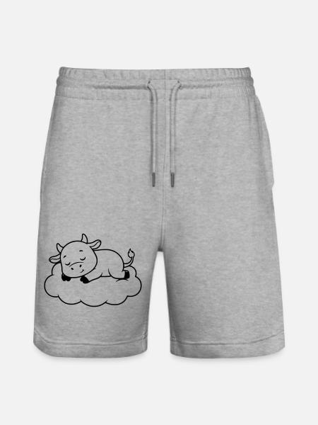 Sleeping Cow Cloud Dream Baby - Stanley/Stella Trainer Unisex Organic Jogging Shorts - heather grey