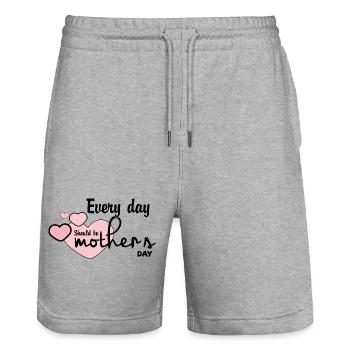Every day should be a Mother's Day - Stanley/Stella Trainer Unisex Organic Jogging Shorts - heather grey - Front - Nik (191cm) & Marisol (170cm)