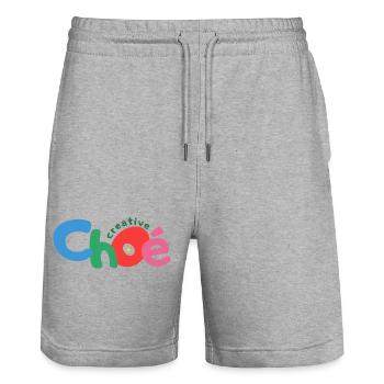 Choe Creative Text - Stanley/Stella Trainer Unisex Organic Jogging Shorts - heather grey - Front - Nik (191cm) & Marisol (170cm)