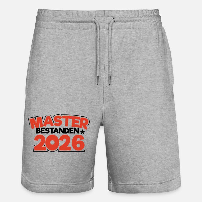 Master 2026 Masterabschluss Promotion Sponsion - Stanley/Stella Unisex Bio Joggingshorts Trainer  - Grau meliert