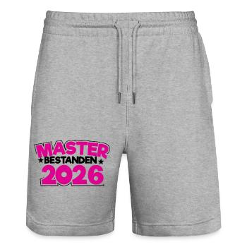 Master 2026 Abschluss Promotion Sponsion - Stanley/Stella Unisex Bio Joggingshorts Trainer  - Grau meliert - Vorne - Nik (191cm) & Marisol (170cm)