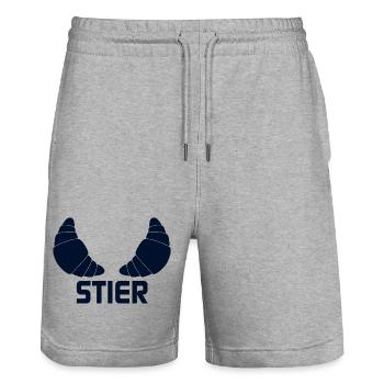 Croissants du signe du zodiaque Taureau - Short de jogging bio TRAINER Stanley/Stella unisexe - gris chiné - Devant - Nik (191cm) & Marisol (170cm)