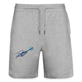 Darts Dartspieler Hand Profi Sport Outfit - Stanley/Stella Unisex Bio Joggingshorts Trainer  - Grau meliert - Vorne - Nik (191cm) & Marisol (170cm)