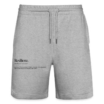 Resilience - Stanley/Stella Trainer Unisex Organic Jogging Shorts - heather grey - Front - Nik (191cm) & Marisol (170cm)