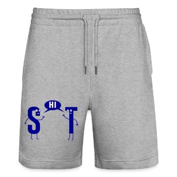 Scheisse Shit Sarkasmus S und T Wortwitz - Stanley/Stella Unisex Bio Joggingshorts Trainer  - Grau meliert - Vorne - Nik (191cm) & Marisol (170cm)