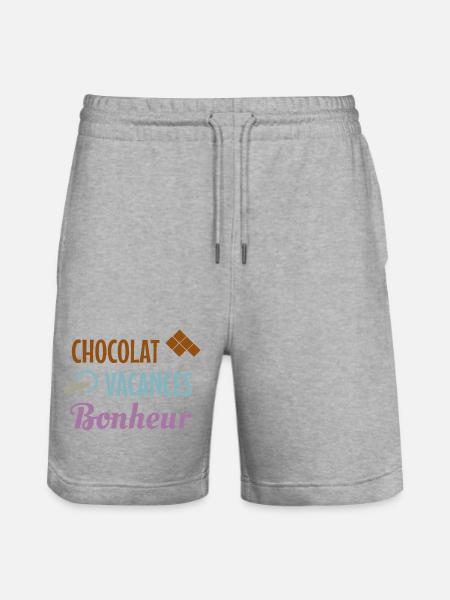 Chocolat Vacances Bonheur - Short de jogging bio TRAINER Stanley/Stella unisexe - gris chiné