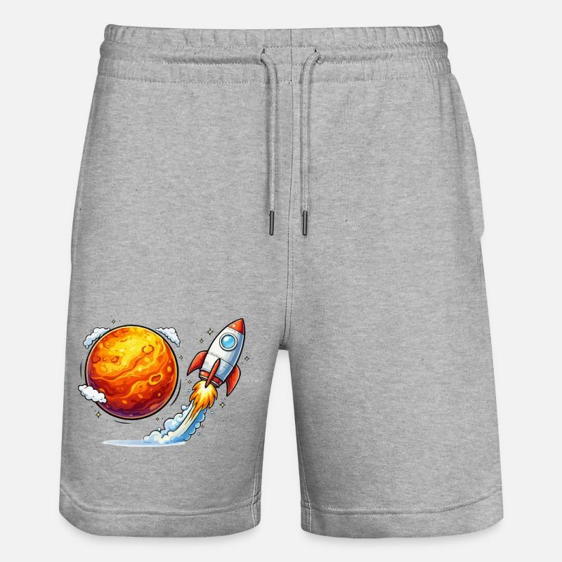 Voyage spatial sur une planète fusée - Short de jogging bio TRAINER Stanley/Stella unisexe - gris chiné