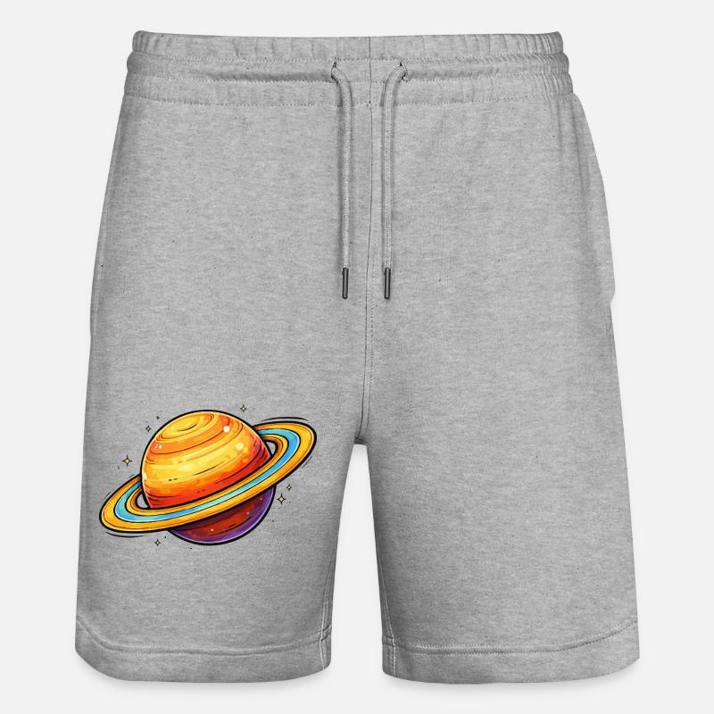 Planète Saturne - Short de jogging bio TRAINER Stanley/Stella unisexe - gris chiné