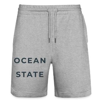 OCEAN STATE - Stanley/Stella Unisex Bio Joggingshorts Trainer  - Grau meliert - Vorne - Nik (191cm) & Marisol (170cm)