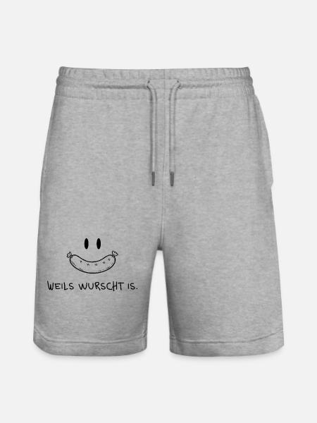 Weils wurscht is – Funny dialect saying - Stanley/Stella Trainer Unisex Organic Jogging Shorts - heather grey