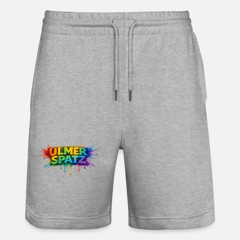 UlmerSpatz Regenbogen - Stanley/Stella Unisex Bio Joggingshorts Trainer  - Grau meliert