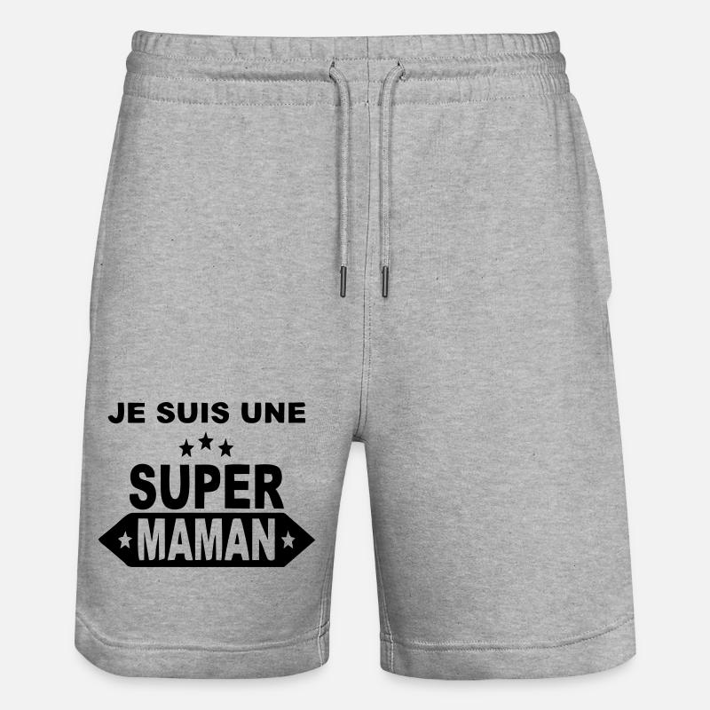Je suis une super maman  - Short de jogging bio TRAINER Stanley/Stella unisexe - gris chiné