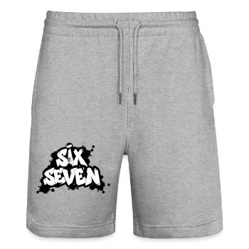 Six Seven Graffiti - Short de jogging bio TRAINER Stanley/Stella unisexe - gris chiné - Devant - Nik (191cm) & Marisol (170cm)