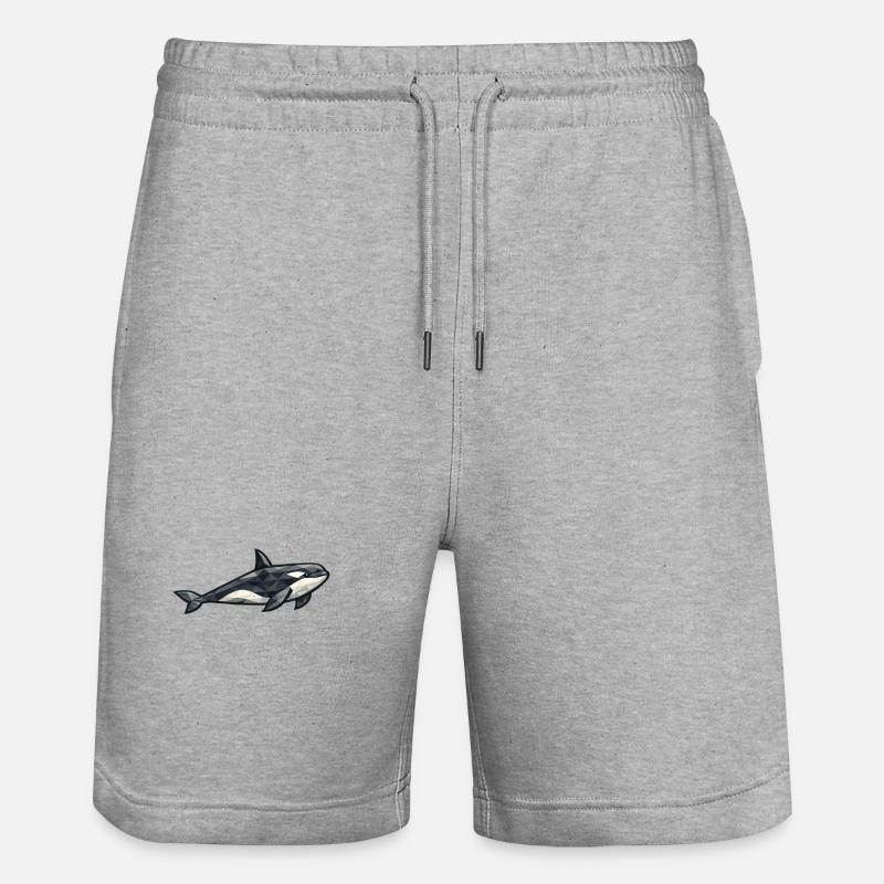 Aarluk - Low poly - Orca - Stanley/Stella Trainer Unisex Organic Jogging Shorts - heather grey