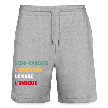 Sidecariste Original Unique - Short de jogging bio TRAINER Stanley/Stella unisexe - gris chiné - Devant - Nik (191cm) & Marisol (170cm)