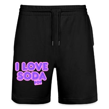 Ich liebe Limonade. - Stanley/Stella Unisex Bio Joggingshorts Trainer  - Schwarz - Vorne - Nik (191cm) & Marisol (170cm)