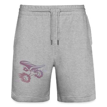 Gradient skateboard Silhouette Ride - Stanley/Stella Unisex Bio Joggingshorts Trainer  - Grau meliert - Vorne - Nik (191cm) & Marisol (170cm)