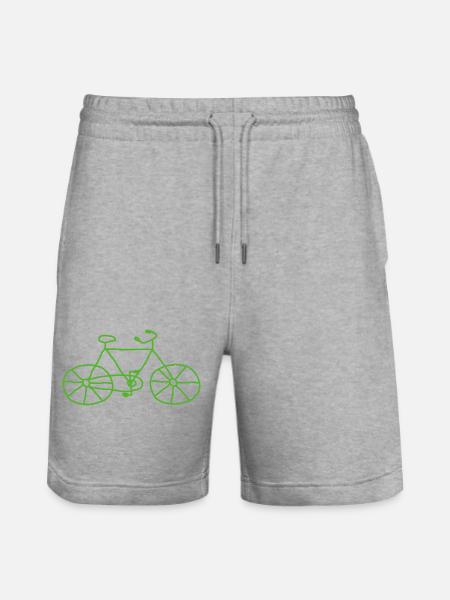 Bicycle Sketch - Stanley/Stella Trainer Unisex Organic Jogging Shorts - heather grey