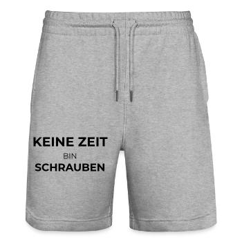 Keine Zeit – Bin Schrauben | Handwerker Spruch - Stanley/Stella Unisex Bio Joggingshorts Trainer  - Grau meliert - Vorne - Nik (191cm) & Marisol (170cm)
