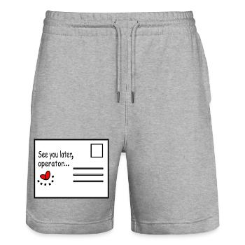 See_you_later_operator - Stanley/Stella Unisex Bio Joggingshorts Trainer  - Grau meliert - Vorne - Nik (191cm) & Marisol (170cm)