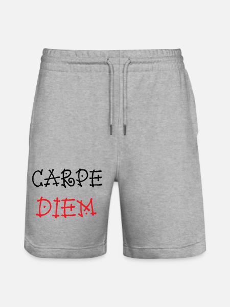 Carpe Diem - Epicurean - Stanley/Stella Trainer Unisex Organic Jogging Shorts - heather grey