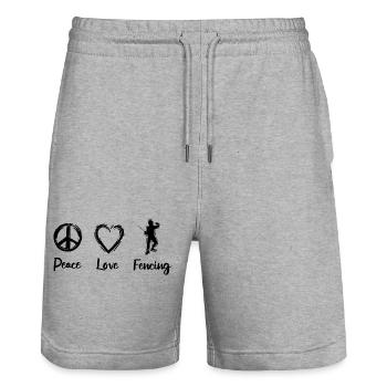 Liebe zum Fechten - Stanley/Stella Unisex Bio Joggingshorts Trainer  - Grau meliert - Vorne - Nik (191cm) & Marisol (170cm)